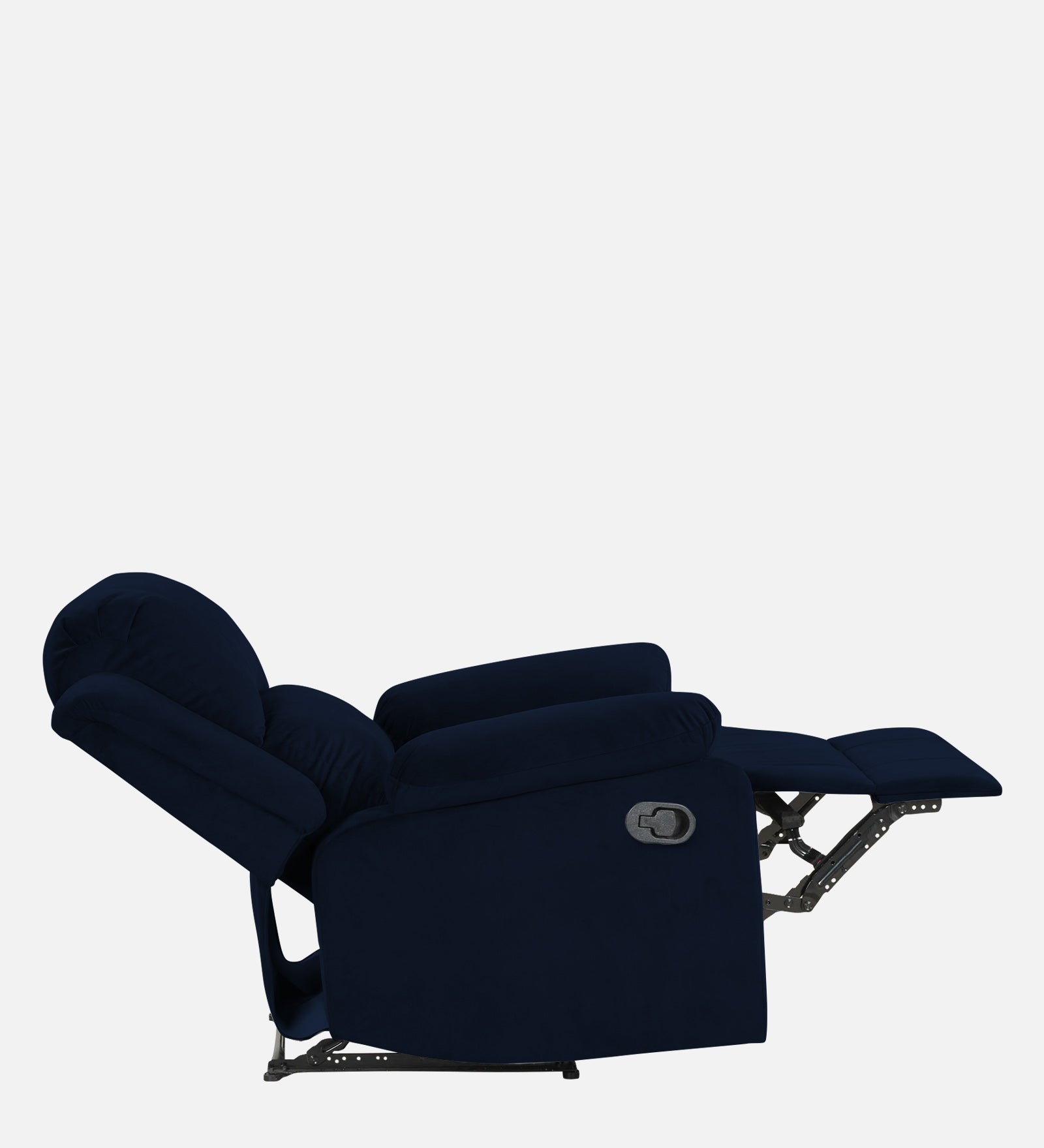 Henry Velvet Manual 1 Seater Recliner In Dark Blue Colour