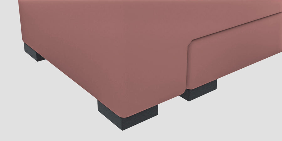 Corby Velvet Lhs 6 Seater Convertible Sofa Cum Bed In Blush Pink Colour - Febonic Living