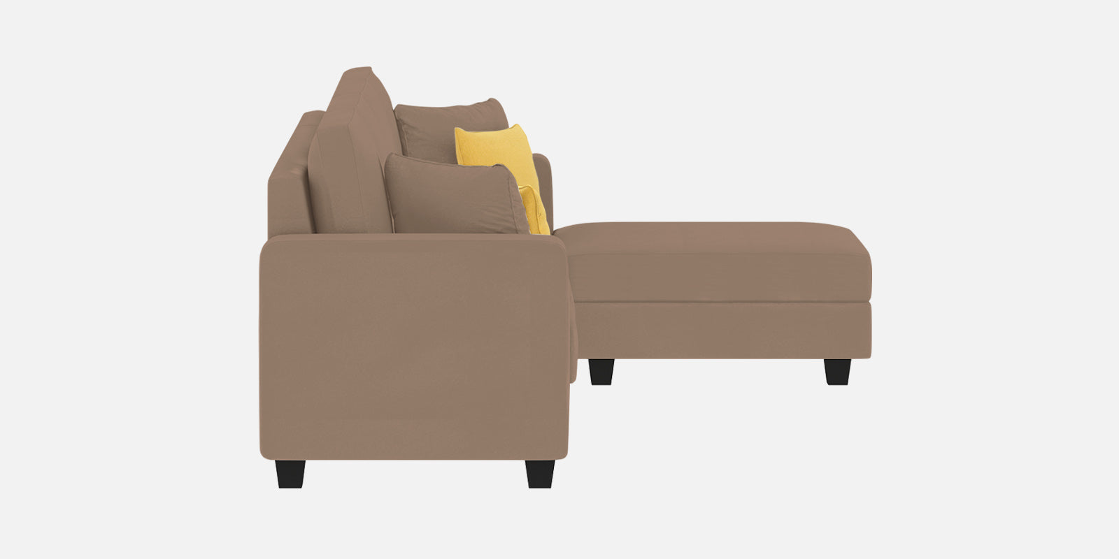 Nabi Fabric LHS Sectional Sofa (3 + Lounger) In Cookie Beige Colour