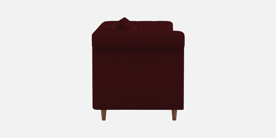 Rubi Velvet 3 Seater Sofa In Blood Maroon Colour - Febonic Living