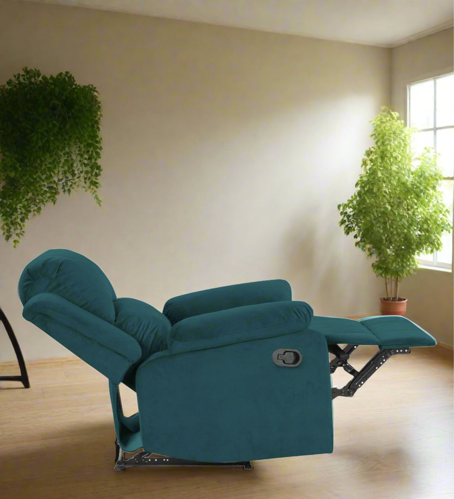 Lexi Fabric 1 Seater Motorized Recliner In Arabian Green Colour - Febonic Living