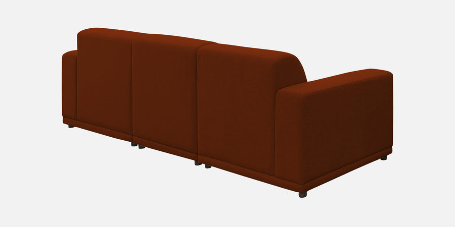 Adam Fabric Rhs Sectional Sofa 3 Ottoman Lounger In Burnt Orange Colour - Febonic Living