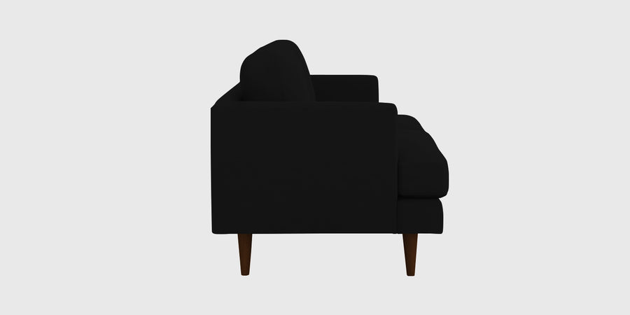 Motra Velvet 2 Seater Sofa In Adam Black Colour - Febonic Living