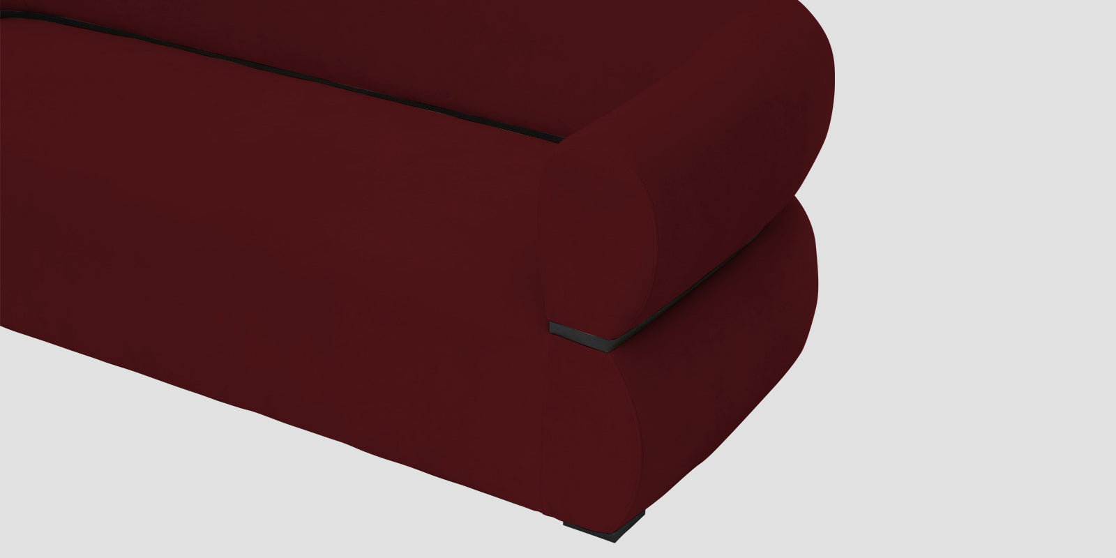 Kula Velvet 2 Seater Sofa In Dark Maroon Colour