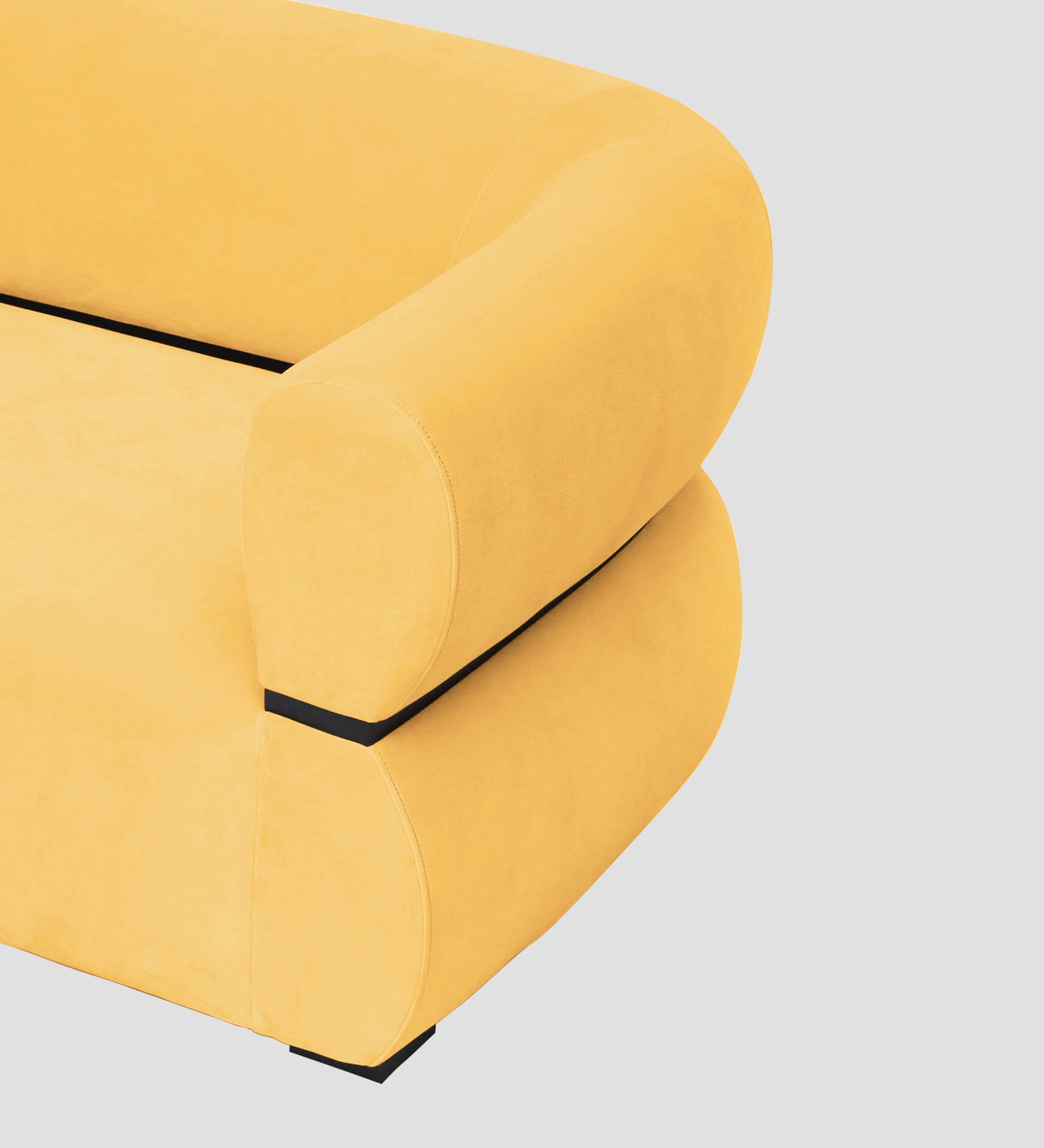 Kula Velvet 1 Seater Sofa In Turmeric Yellow Colour