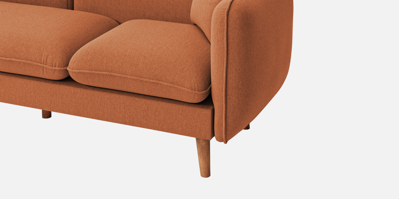 Reva Fabric 3 Seater Sofa In Safforn Orange Colour