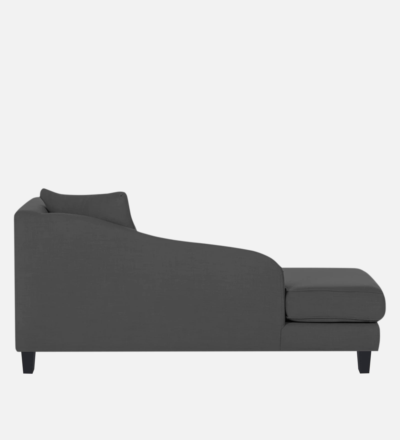 Louis Fabric RHS Chaise Lounger In Charcoal grey Colour