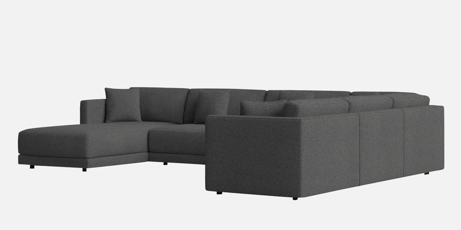 Carlin Fabric Rhs 8 Seater Sectional Sofa In Charcoal Grey Colour - Febonic Living