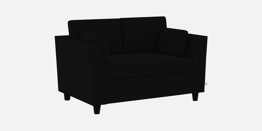 Bristo Velvet 2 Seater Sofa In Adam Black Colour With Storage - Febonic Living
