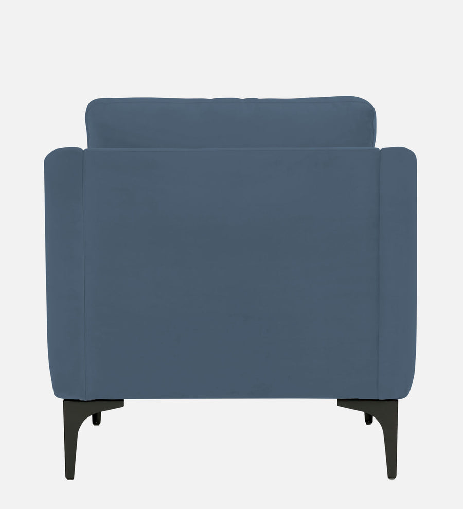 Haru Velvet 1 Seater Sofa In Oxford Blue Colour - Febonic Living