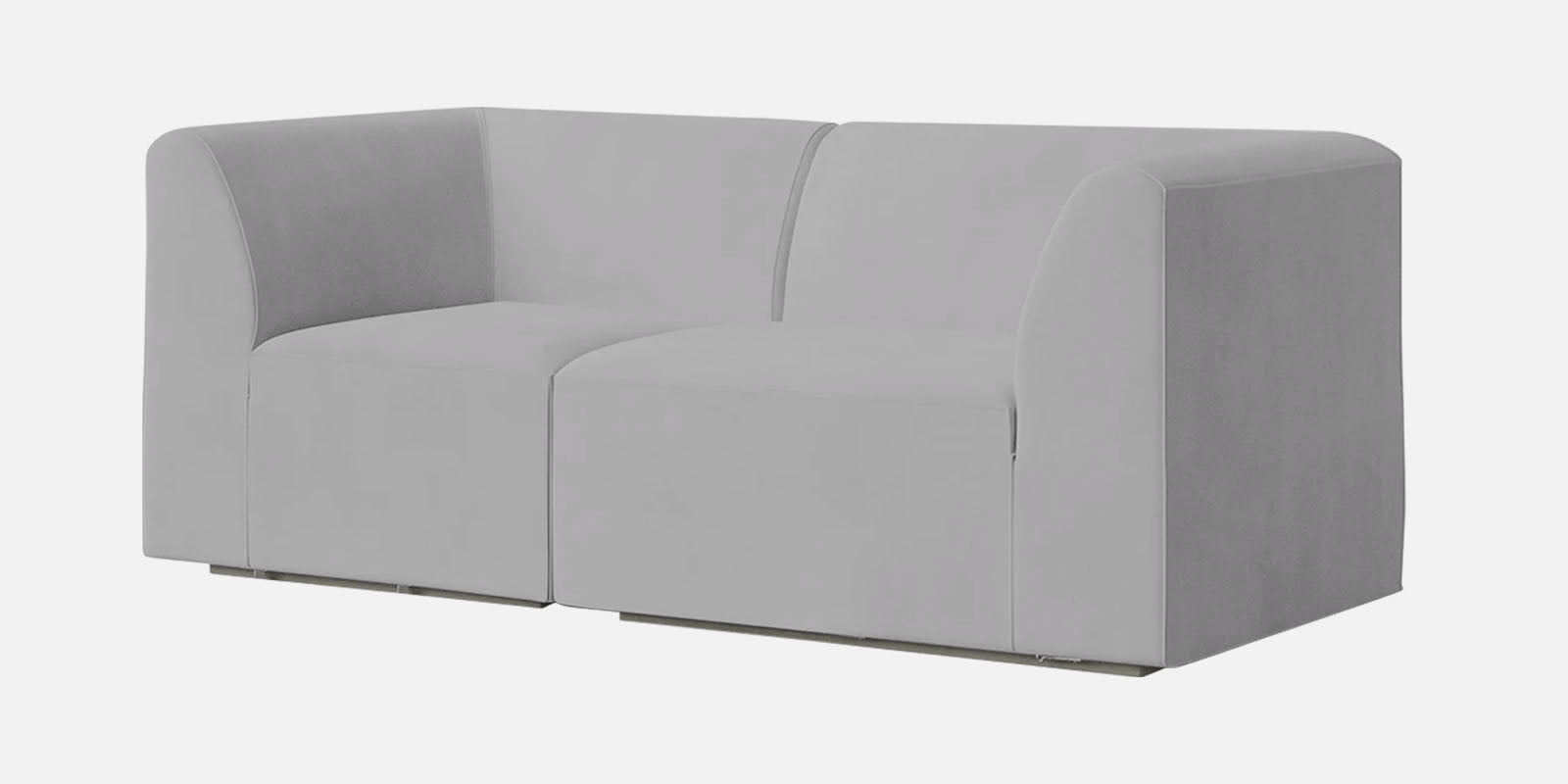 Bufa Velvet 2 Seater Sofa in Light Grey Colour With Storage