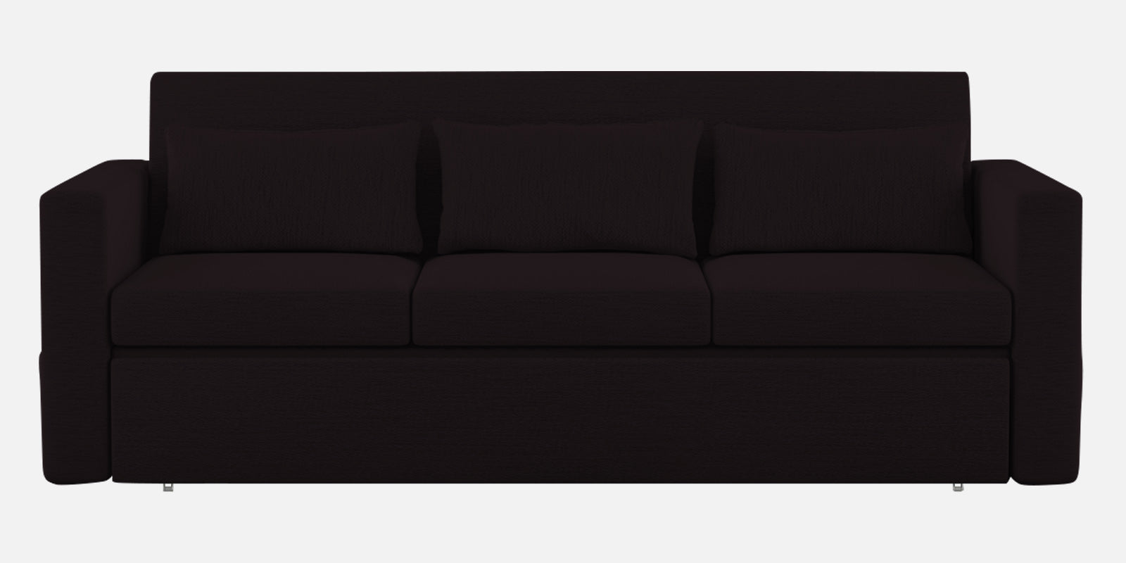 River Fabric 3 Seater Pull Out Sofa Cum Bed In Cara Brown Colour