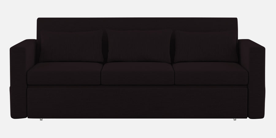 River Fabric 3 Seater Pull Out Sofa Cum Bed In Cara Brown Colour - Febonic Living