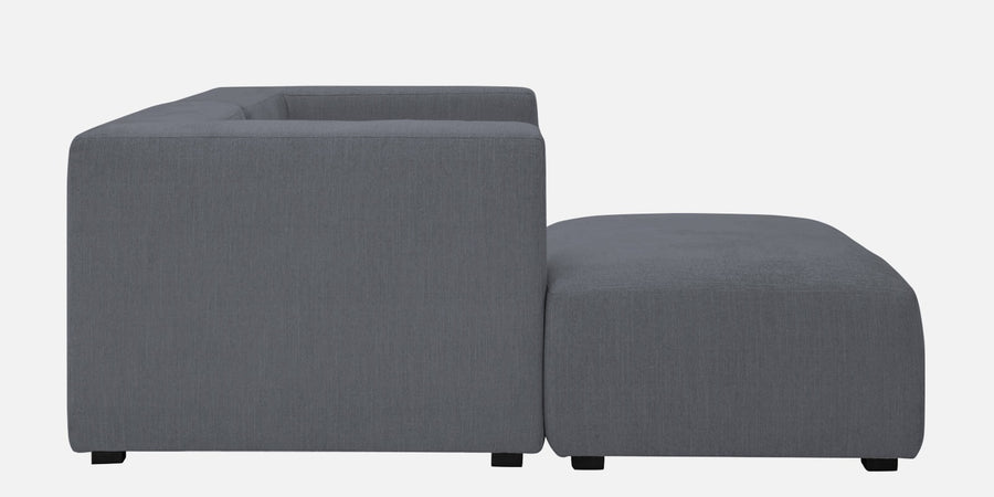 Dora Velvet Rhs Sectional Sofa 2 Ottoman Lounger In Pubble Grey Colour - Febonic Living