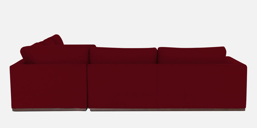 Freedom Velvet 6 Seater Lhs Corner Sofa In Cherry Red Colour With Ottoman - Febonic Living