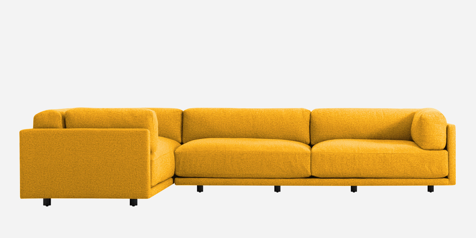 Nixon Fabric 6 Seater RHS Sectional Sofa In Bold Yellow Colour