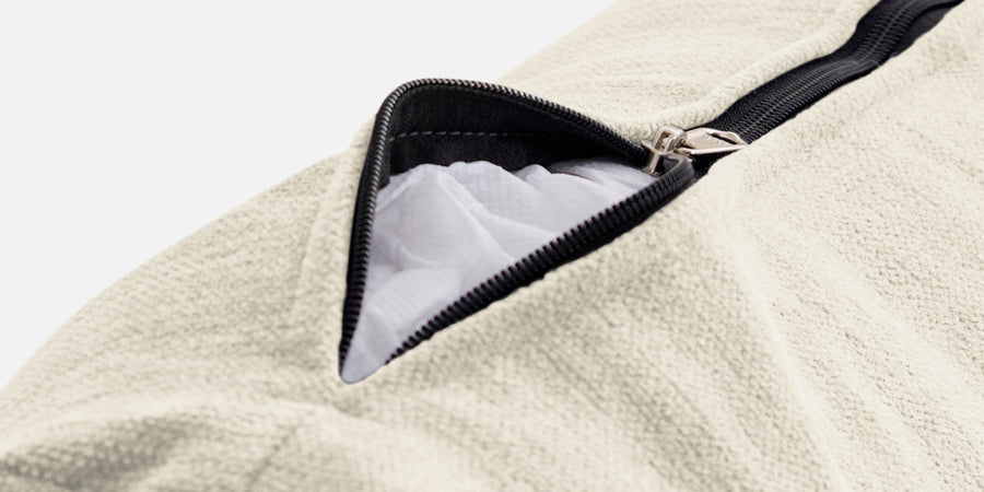 Kara Fabric 3 Seater Pull Out Sofa Cum Bed In Ivory Cream Colour - Febonic Living