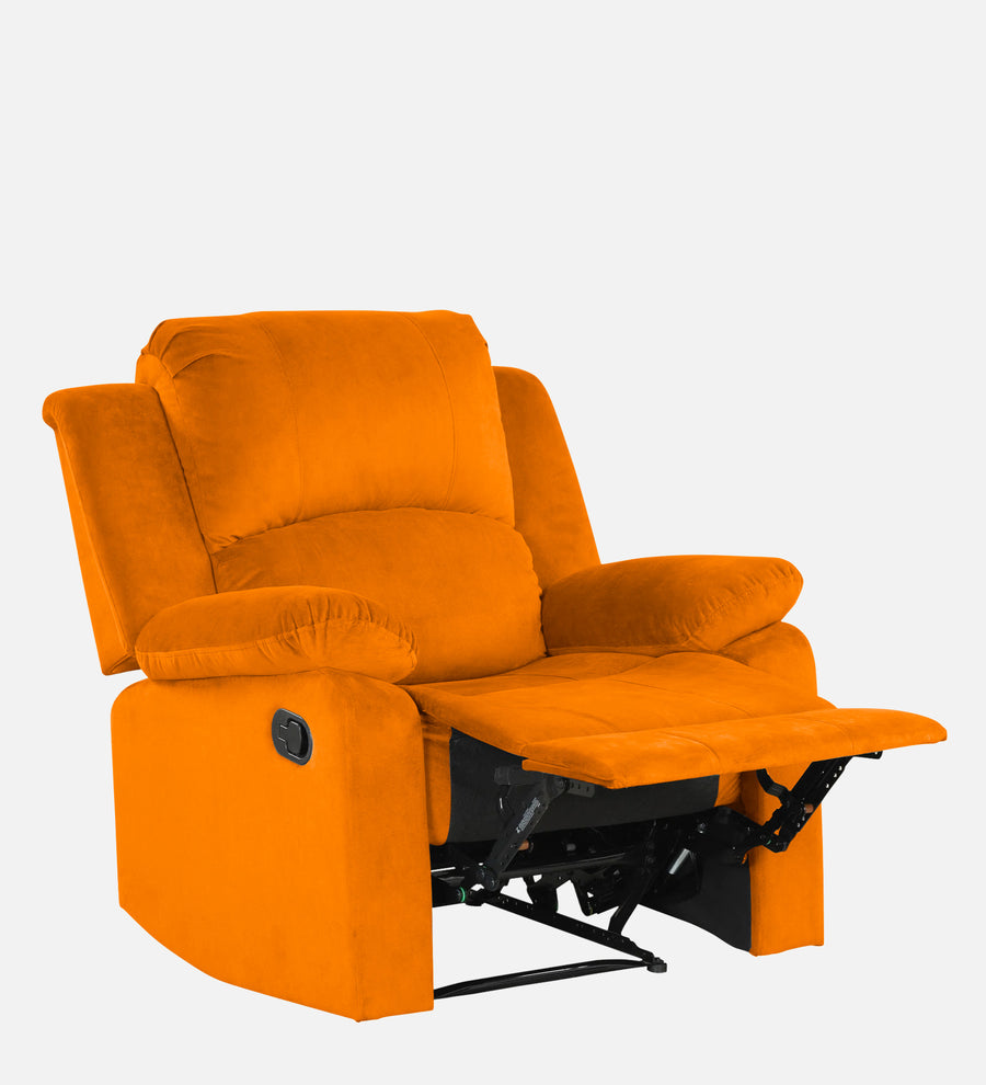 Henry Fabric 1 Seater Motorized Recliner In Vivid Orange Colour - Febonic Living