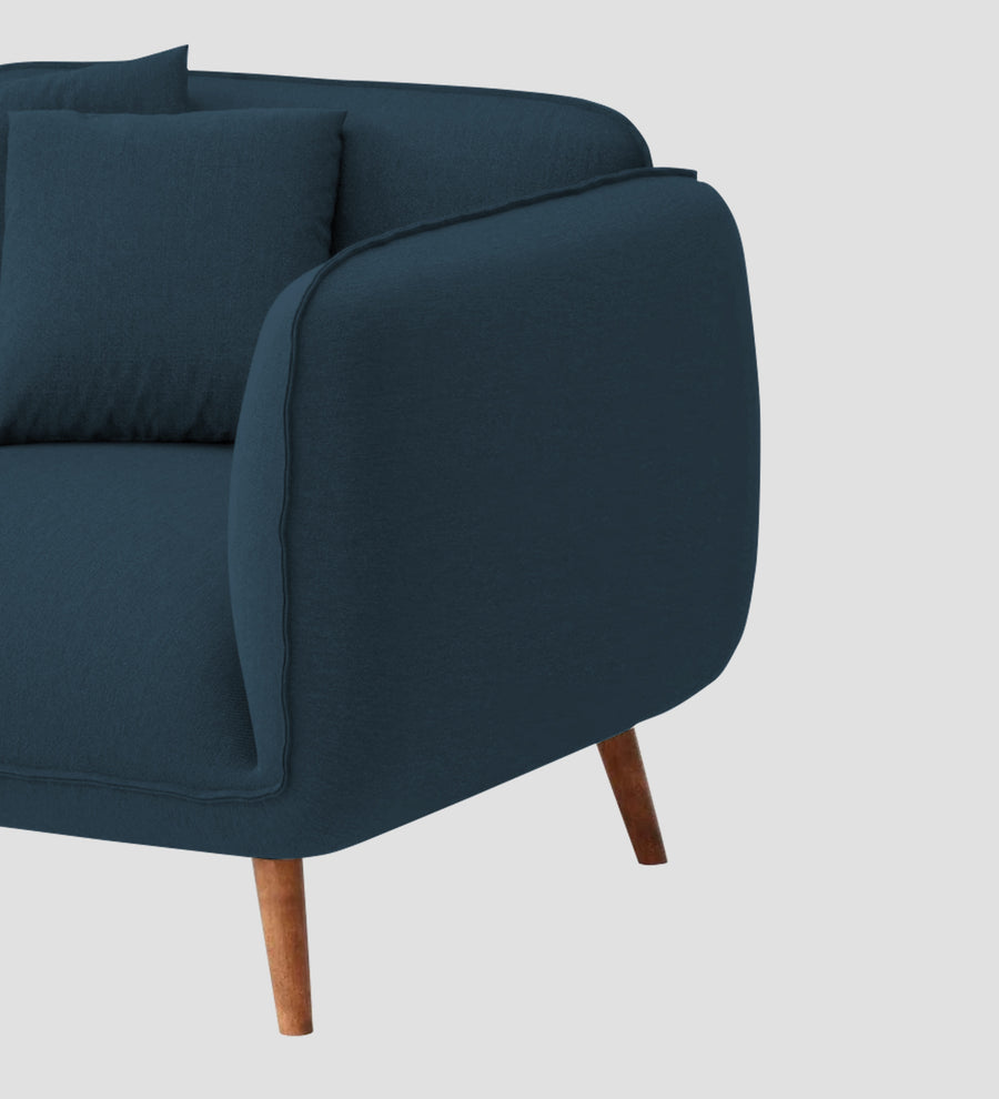 Zia Fabric 1 Seater Sofa In Cool Blue Colour - Febonic Living