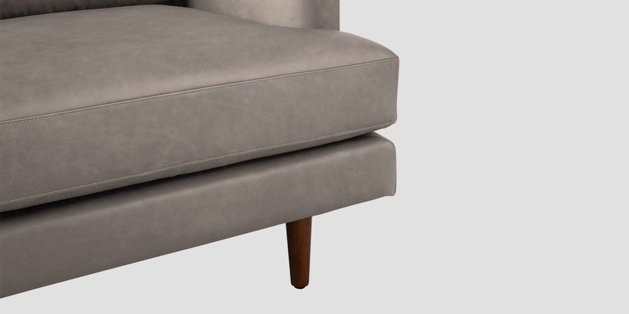 Sterio Leatherette 3 Seater Sofa In Steel Grey Colour - Febonic Living