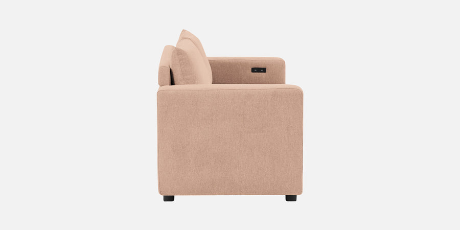 Roman Fabric 3 Seater Foldable Sofa Cum Bed In Cosmic Beige Colour With Usb Port - Febonic Living