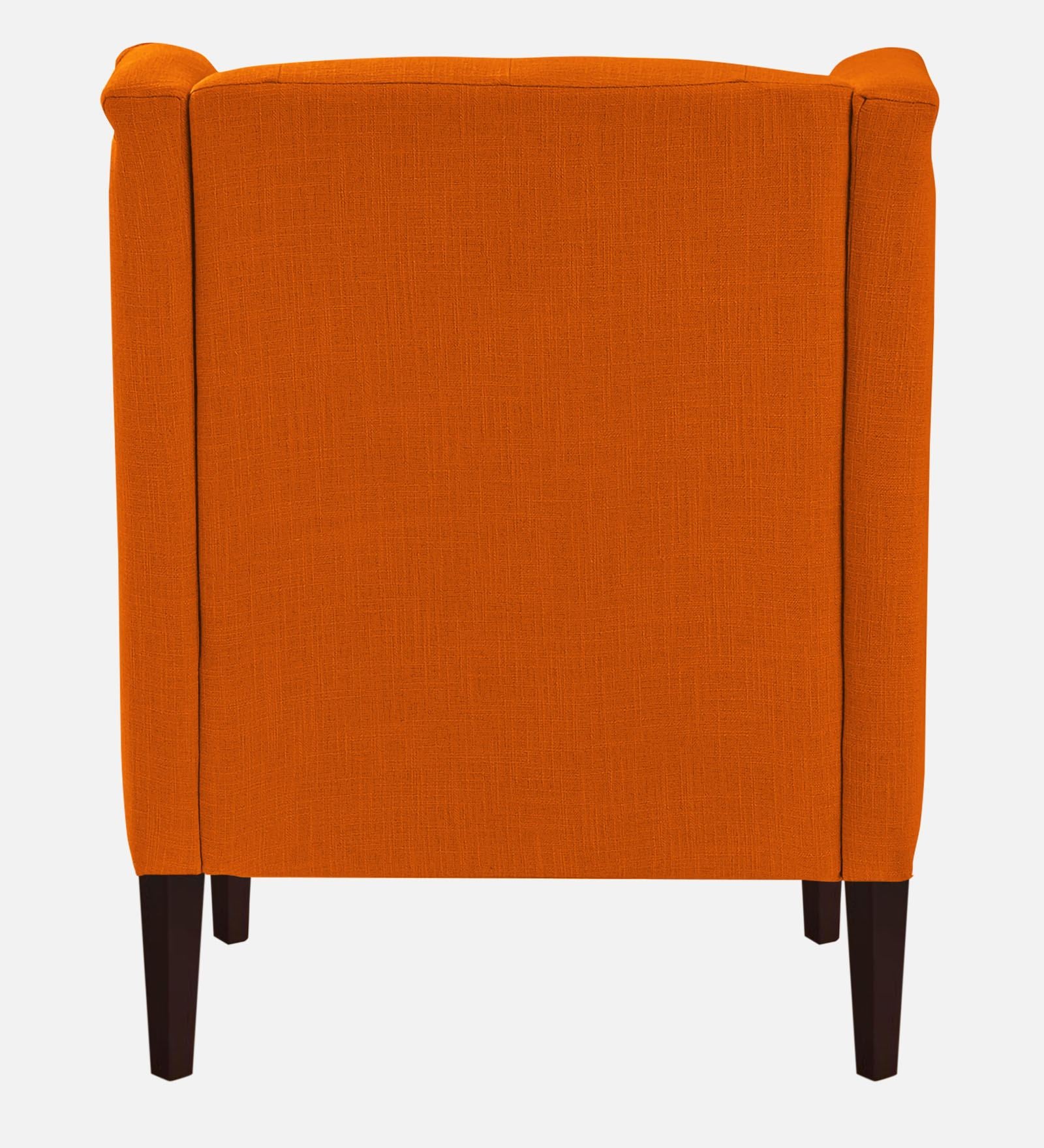 Deyuk Fabric Wing Chair In Vivid Orange Colour