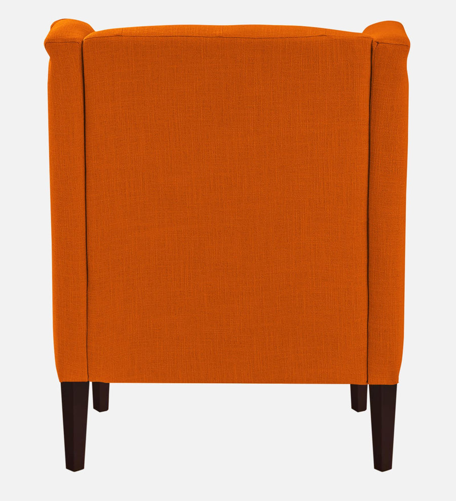 Deyuk Fabric Wing Chair In Vivid Orange Colour - Febonic Living