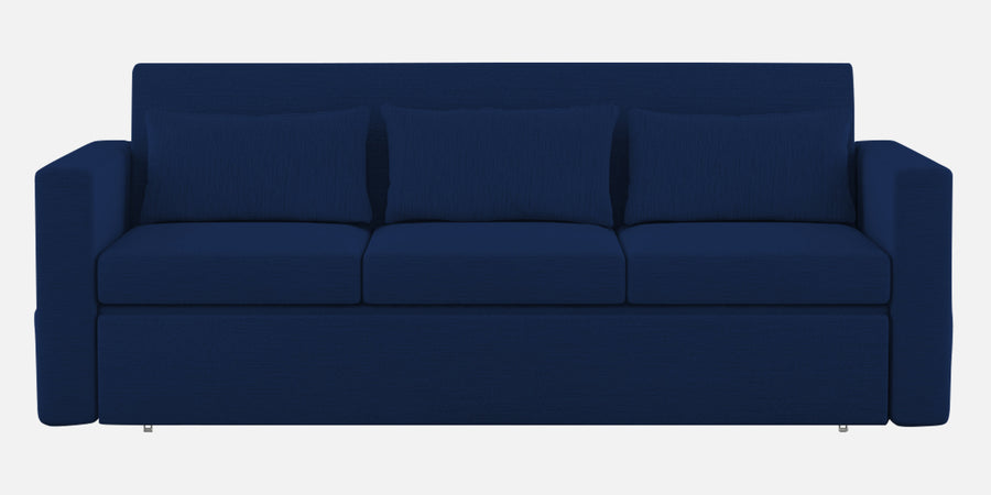 River Fabric 3 Seater Pull Out Sofa Cum Bed In Royal Blue Colour - Febonic Living