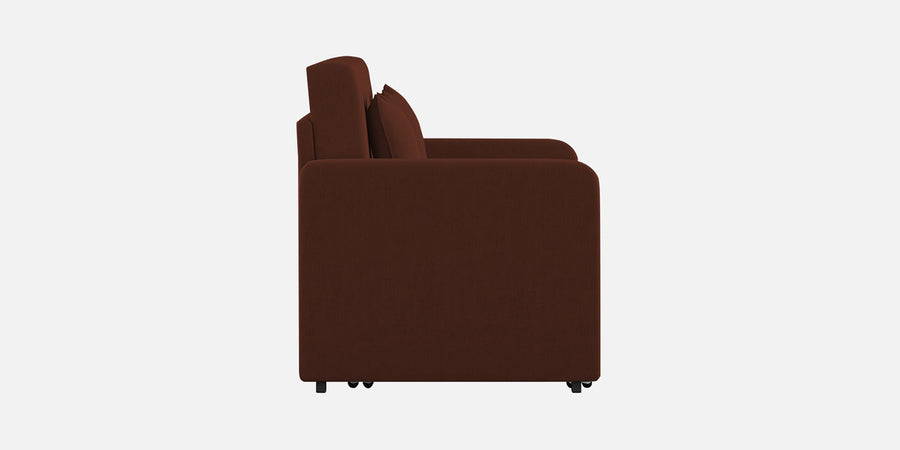 Calra Fabric 3 Seater Pull Out Sofa Cum Bed In Coffee Brown Colour With Storage - Febonic Living