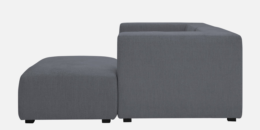 Dora Velvet Lhs Sectional Sofa 2 Ottoman Lounger In Pubble Grey Colour - Febonic Living