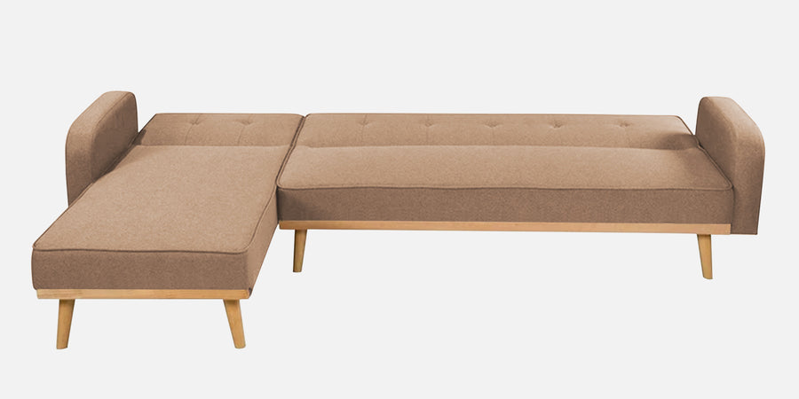 Zuno Fabric Rhs Convertible Sofa Cum Bed In Cosmic Beige Colour - Febonic Living