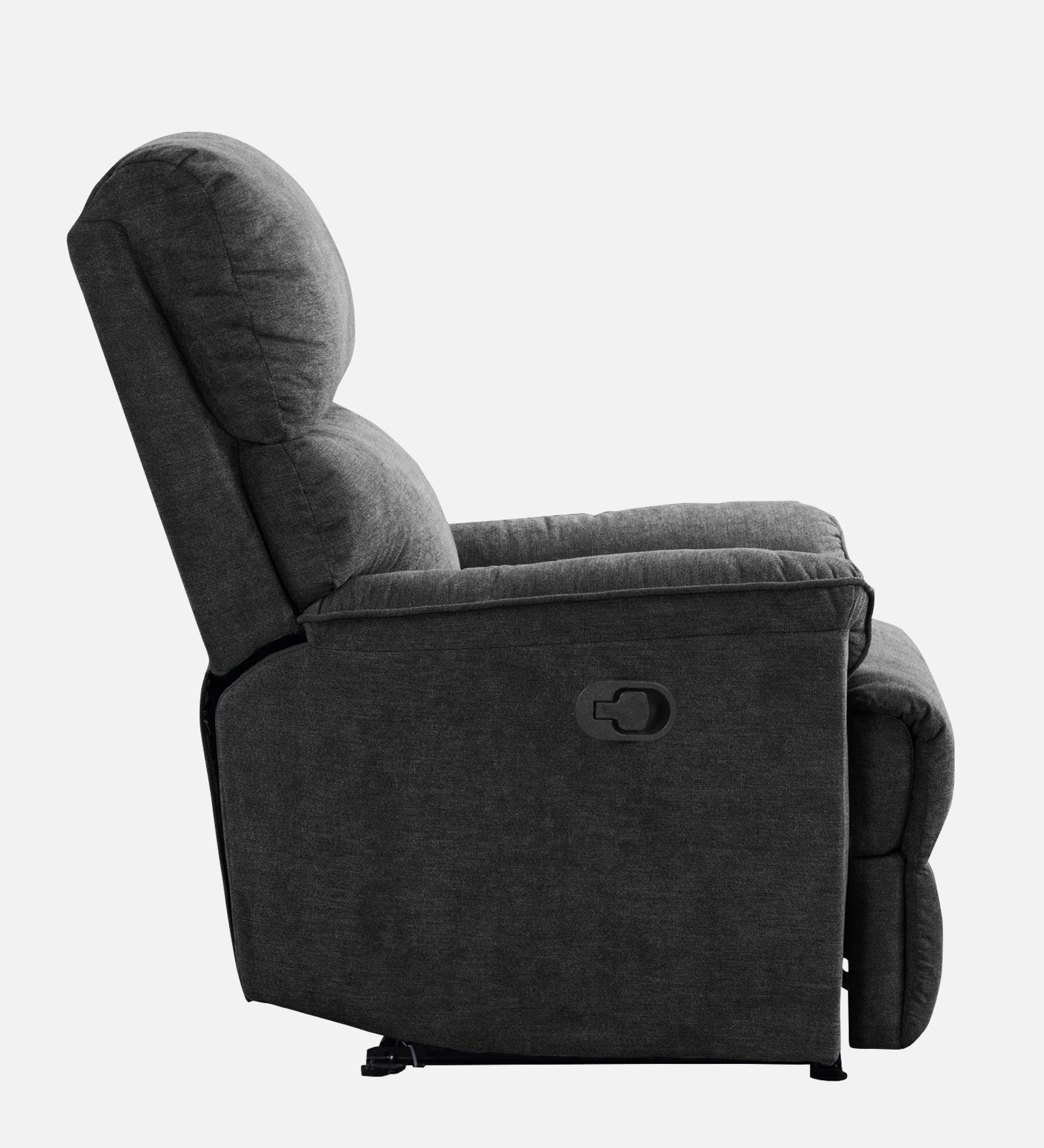 Abby Fabric Manual 1 Seater Recliner In Charcoal Grey Colour