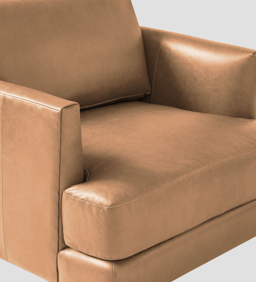Sterio Leatherette 1 Seater Sofa In Sepia Beige Colour - Febonic Living