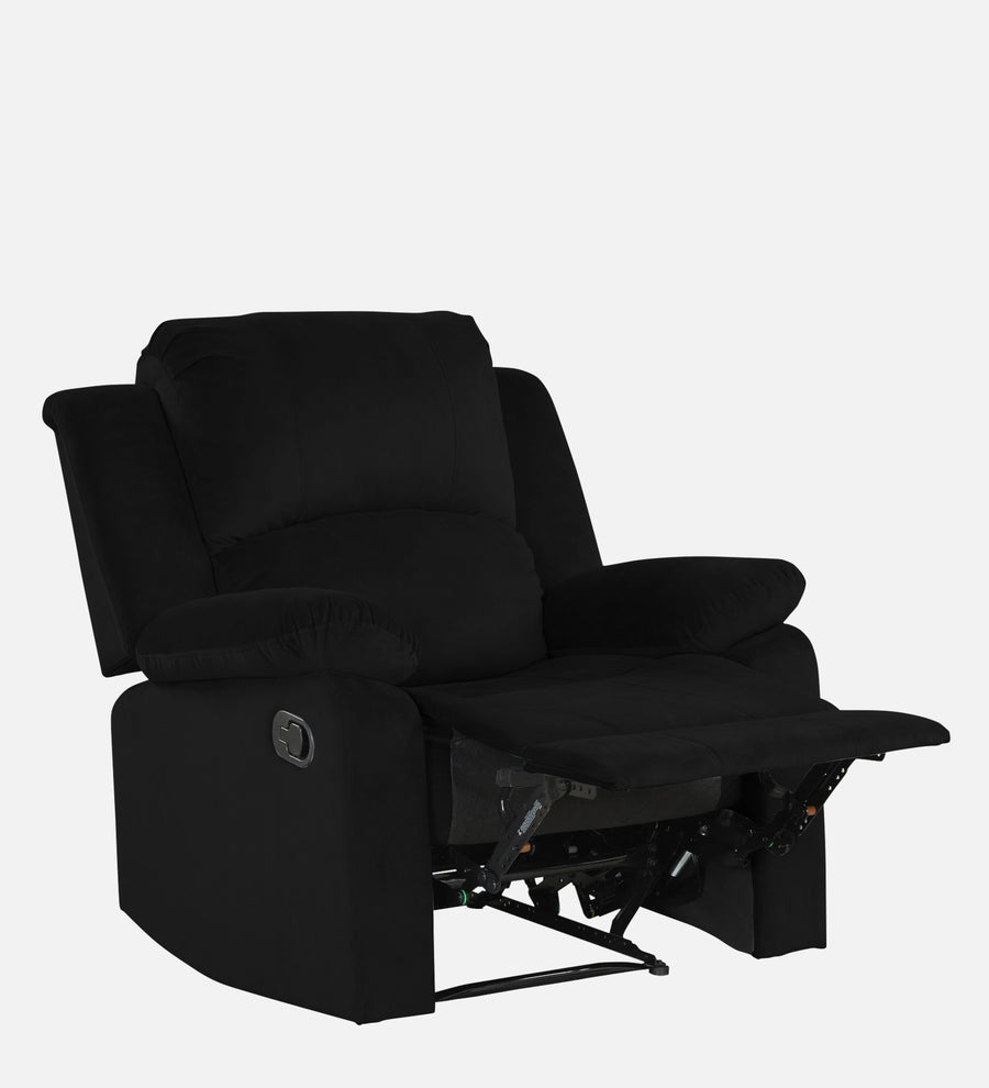 Henry Fabric 1 Seater Motorized Recliner In Zed Black Colour - Febonic Living