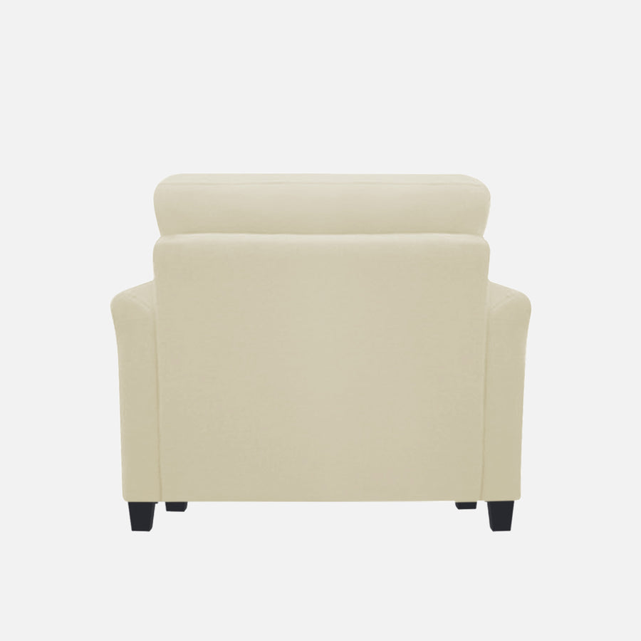 Daroo Velvet 1 Seater Sofa In Warm White Colour - Febonic Living