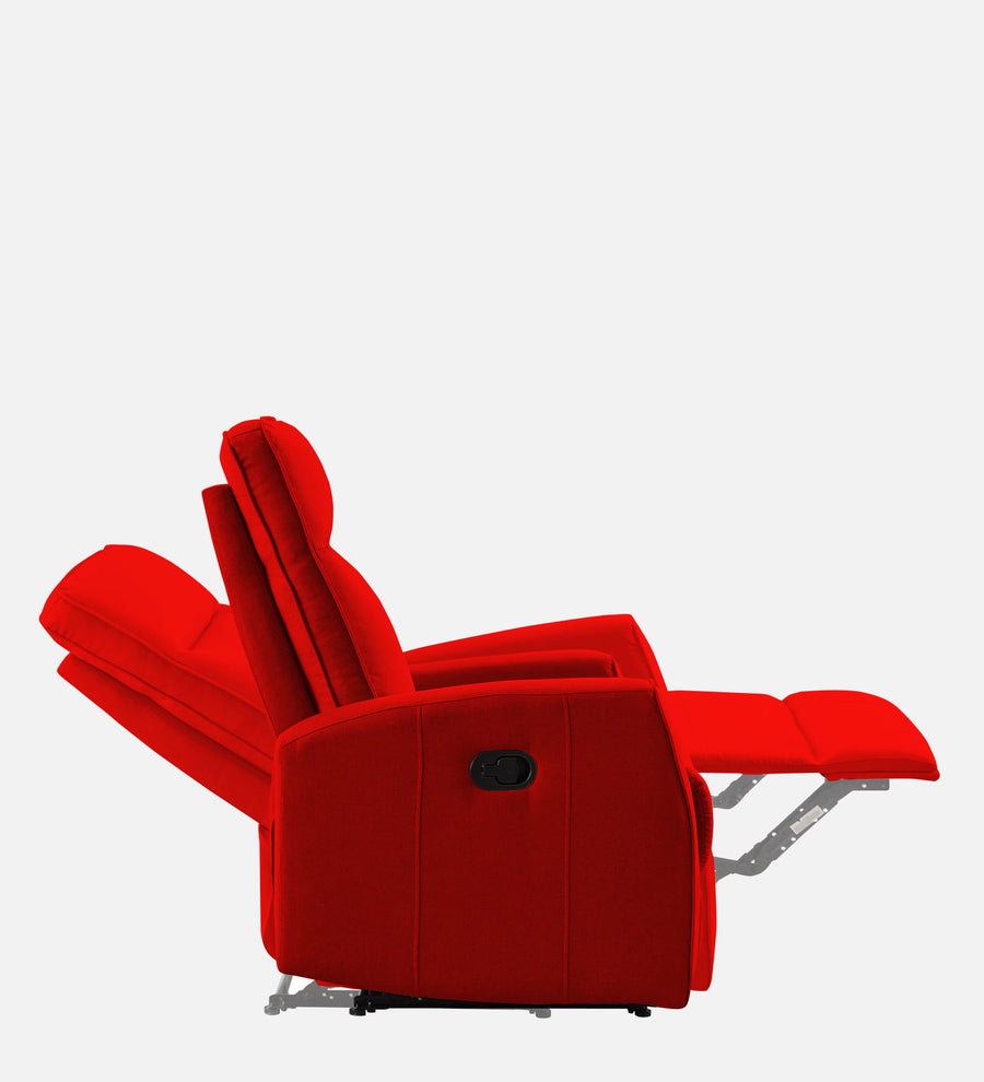 Logan Fabric 1 Seater Motorized Recliner In Ruby Red Colour - Febonic Living