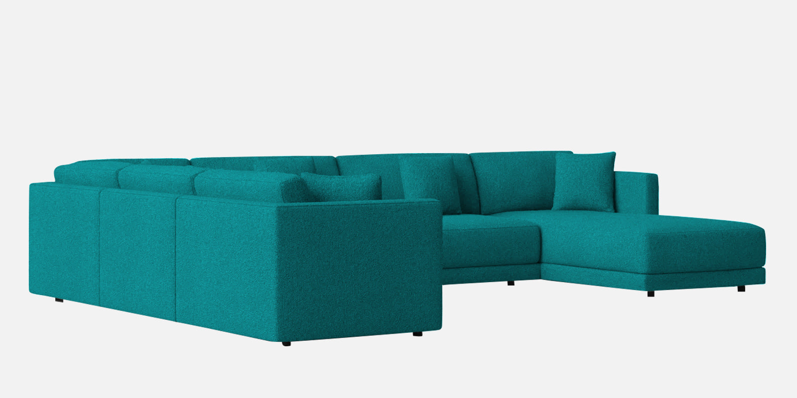 Carlin Fabric LHS 8 Seater Sectional Sofa In Sea Green Colour