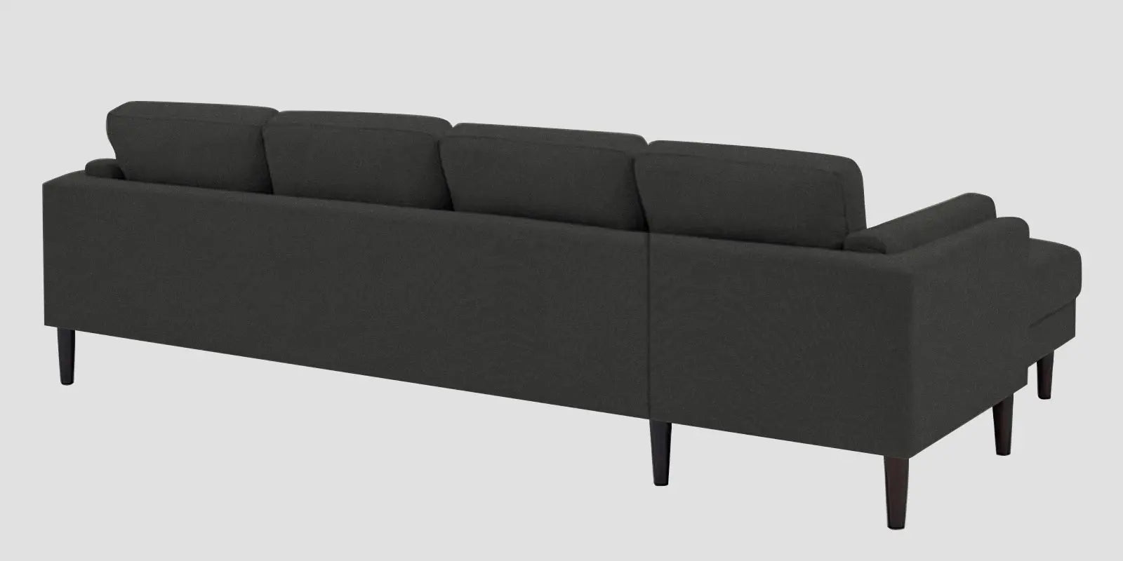 Creata Fabric RHS Sectional Sofa (3+Lounger) In Charcoal Grey Colour Febonic Living