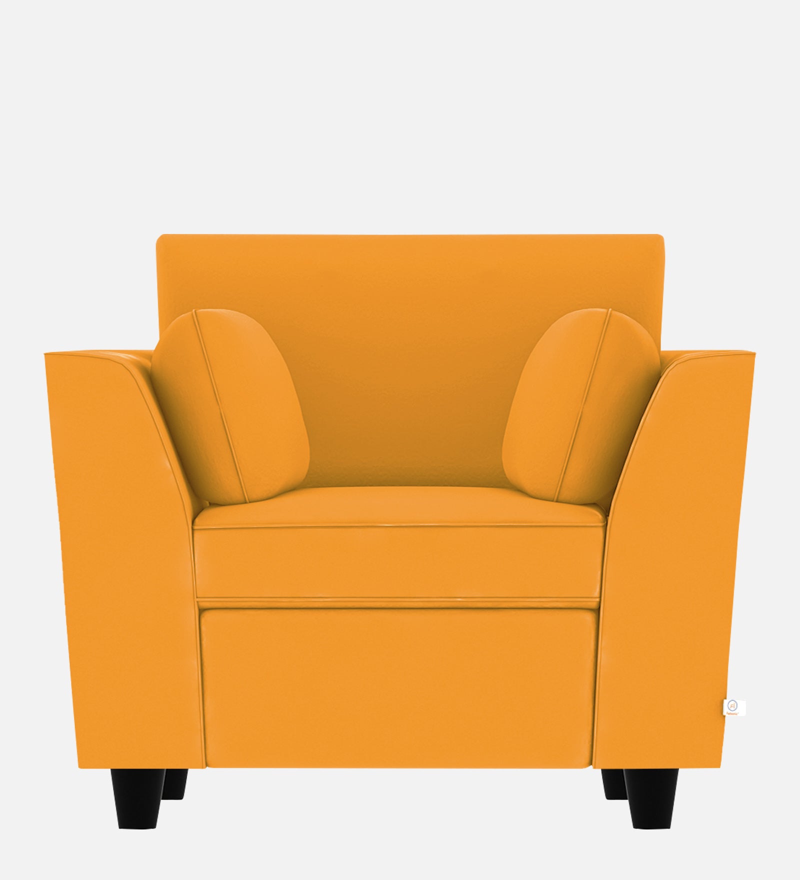 Bristo Velvet 1 Seater Sofa in Safforn Yellow Colour