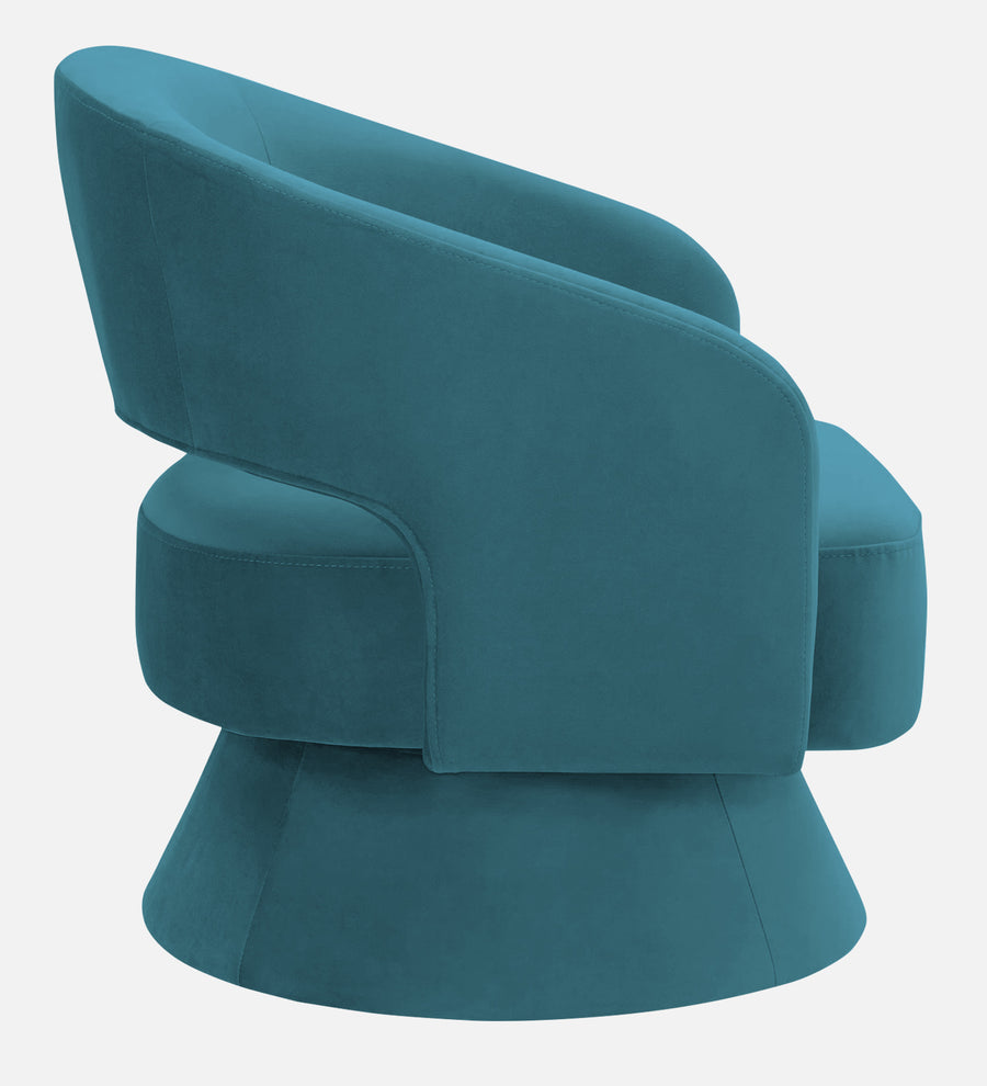 Pendra Velvet Swivel Chair In Aqua Blue Colour - Febonic Living