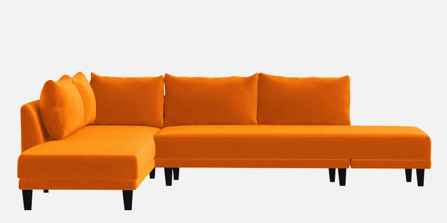 Ira Fabric Rhs 6 Seater Convertible Sofa Cum Bed In Vivid Orange Colour - Febonic Living