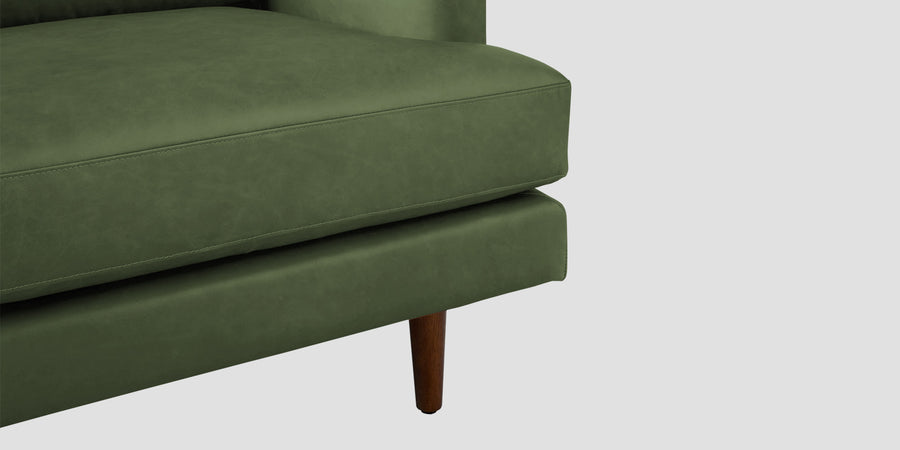 Sterio Leatherette 3 Seater Sofa In Moss Green Colour - Febonic Living