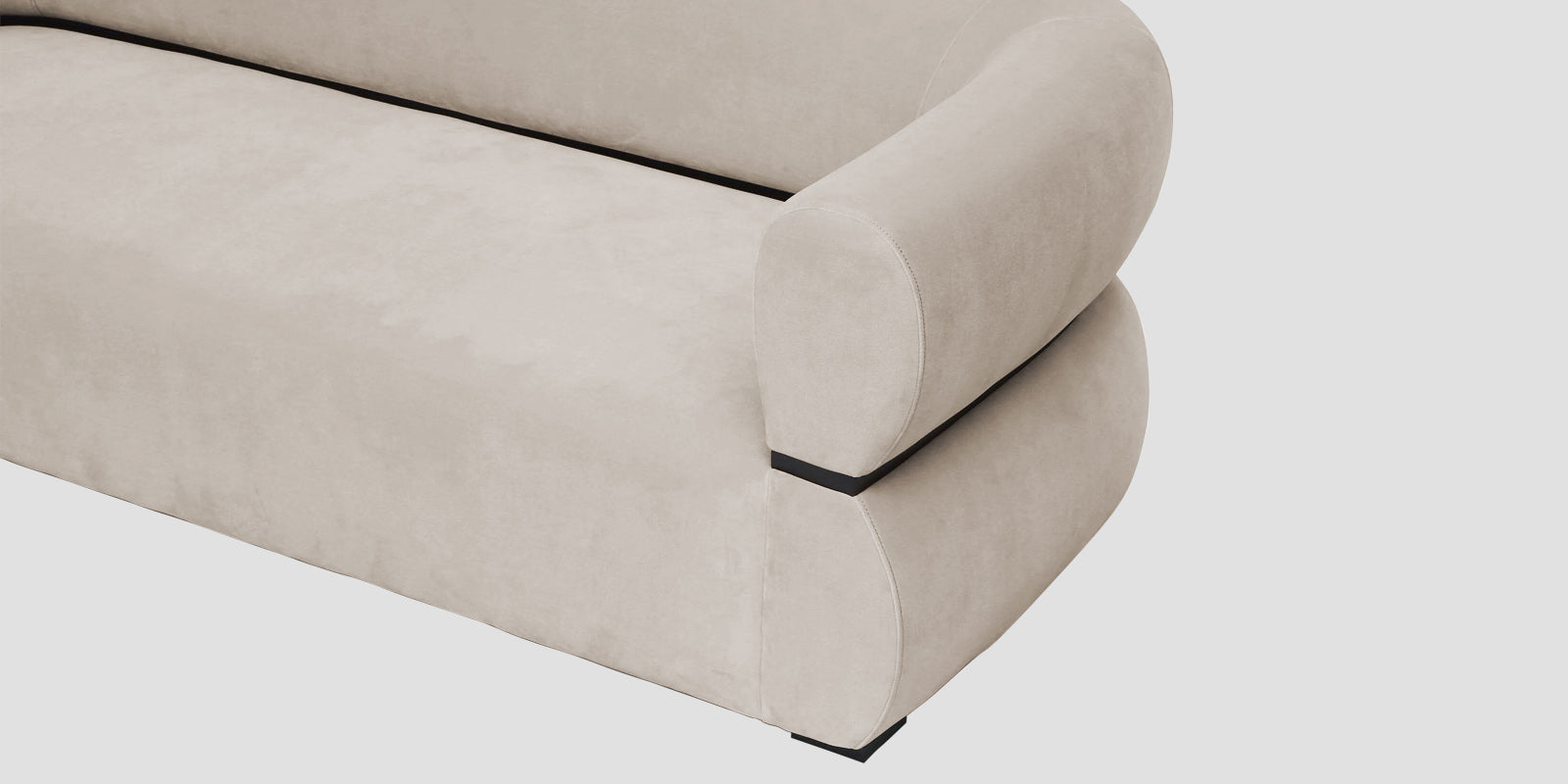 Kula Velvet 2 Seater Sofa In Cream Beige Colour