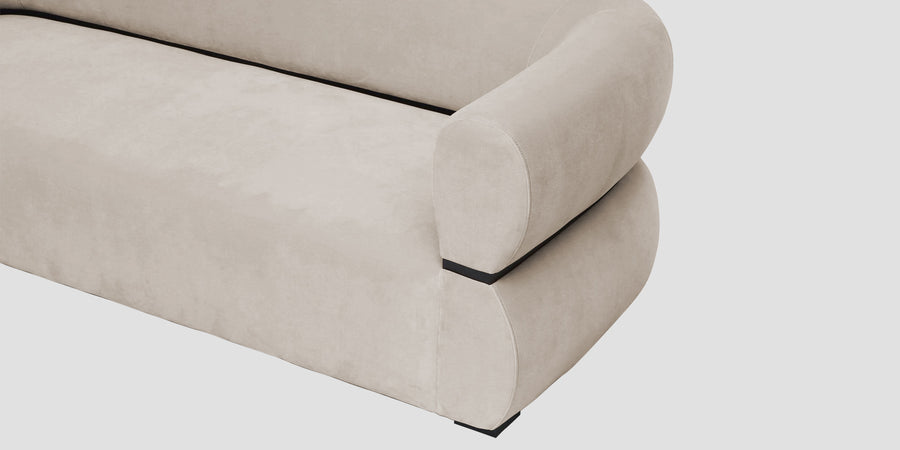Kula Velvet 2 Seater Sofa In Cream Beige Colour - Febonic Living