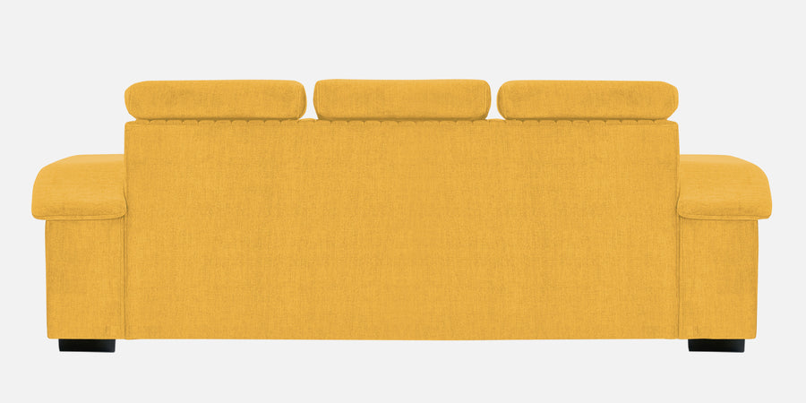Draco Fabric 3 Seater Sofa In Bold Yellow Colour - Febonic Living