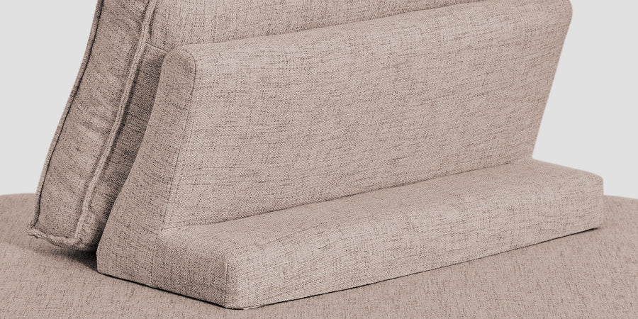 Hiver Fabric Day Bed Sofa In Kadhi Beige Colour With Back Rest - Febonic Living