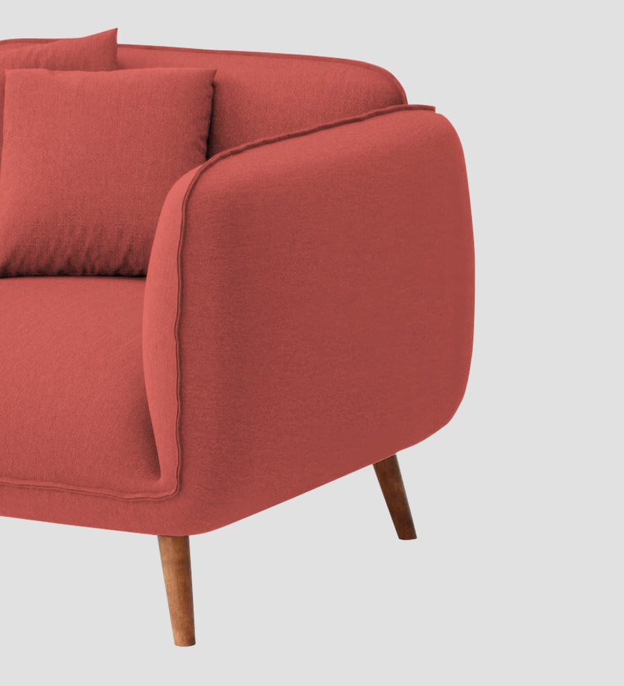 Zia Fabric 1 Seater Sofa In Salmon Pink Colour - Febonic Living