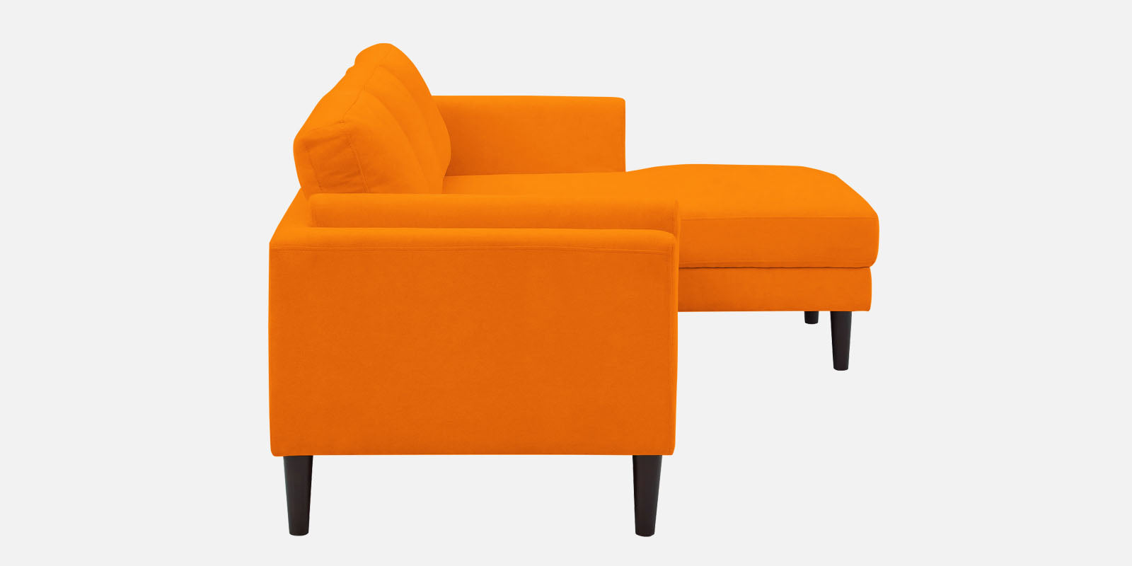 Creata Fabric LHS Sectional Sofa (2+Lounger) in Vivid Orange Colour by Febonic