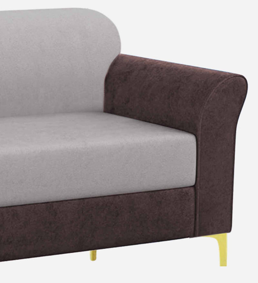 Jordan Velvet 1 Seater Sofa In Mocha Brown And Concreate Grey Colour - Febonic Living