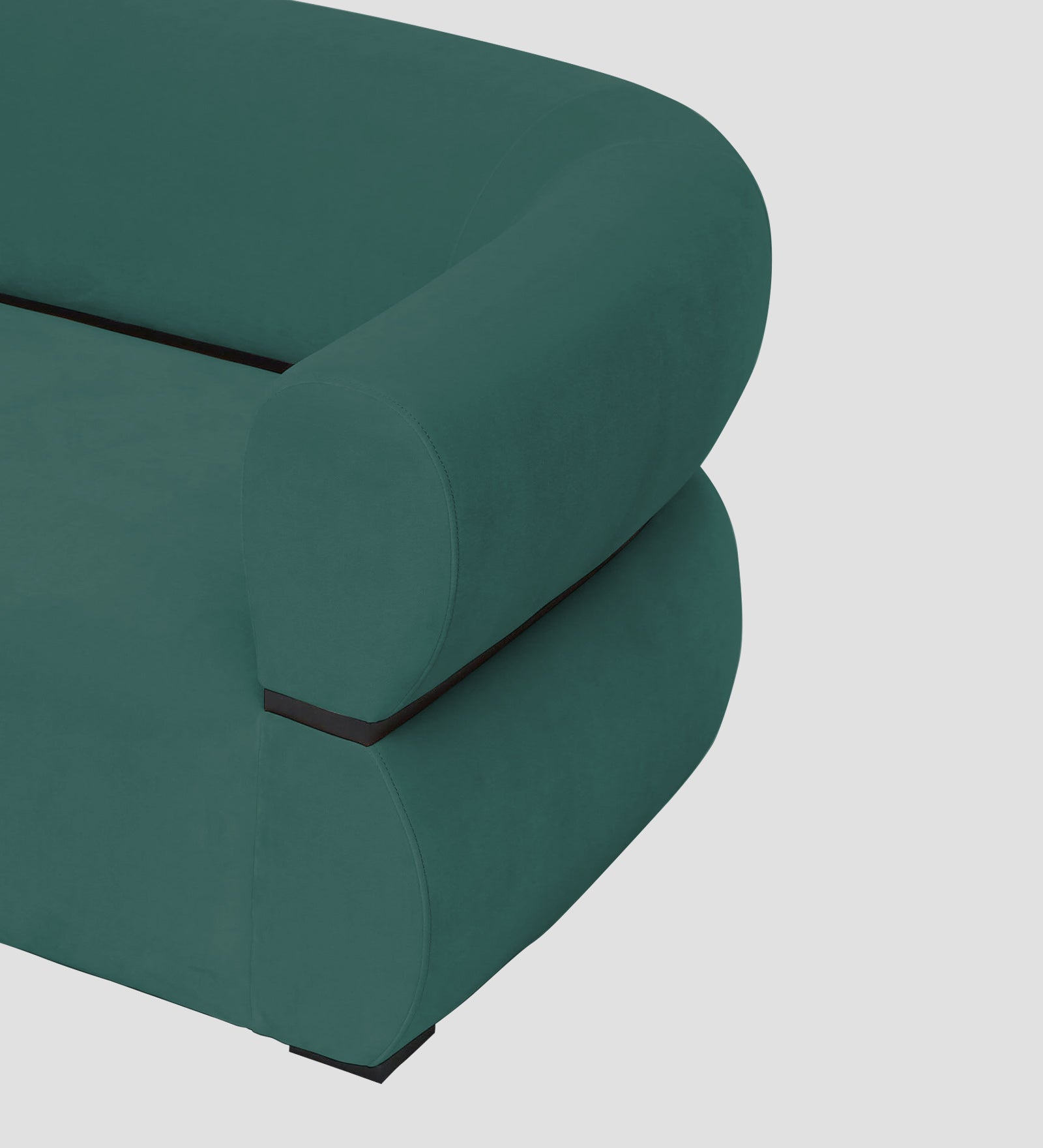 Kula Velvet 1 Seater Sofa In Pine Green Colour